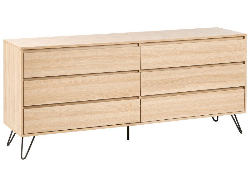 Komoda z 6 szufladami jasnobrązowa 662565