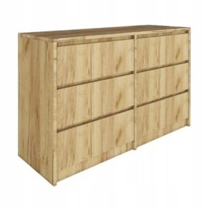 Komoda z 6 szufladami nowoczesna pojemna do sypialni salonu biura Dąb Craft 850737 Komoda z 6 szufladami nowoczesna pojemna do sypialni salonu biura Dąb Craft 850737