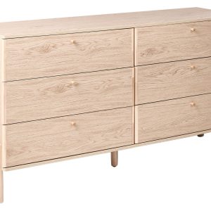 Komoda z 6 szufladami płyta pilśniowa jasnobrązowa 893767