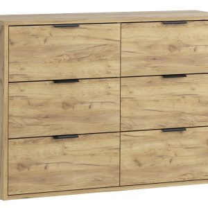 Komoda z 6 szufladami Praktyczna do salonu i sypialni Dąb Craft Linea 110 963412