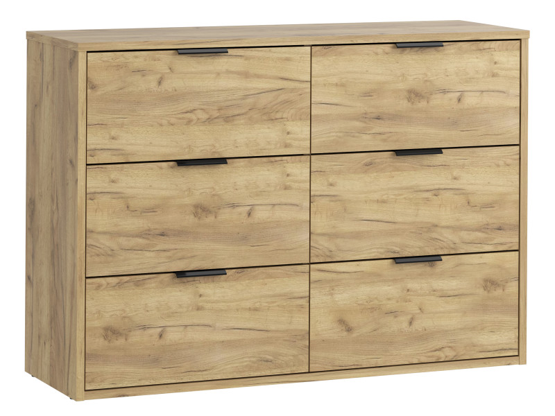 Komoda z 6 szufladami Praktyczna do salonu i sypialni Dąb Craft Linea 110 963412