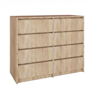 Komoda z 8 szufladami nowoczesna pojemna do sypialni salonu Dąb Craft Złoty 854045