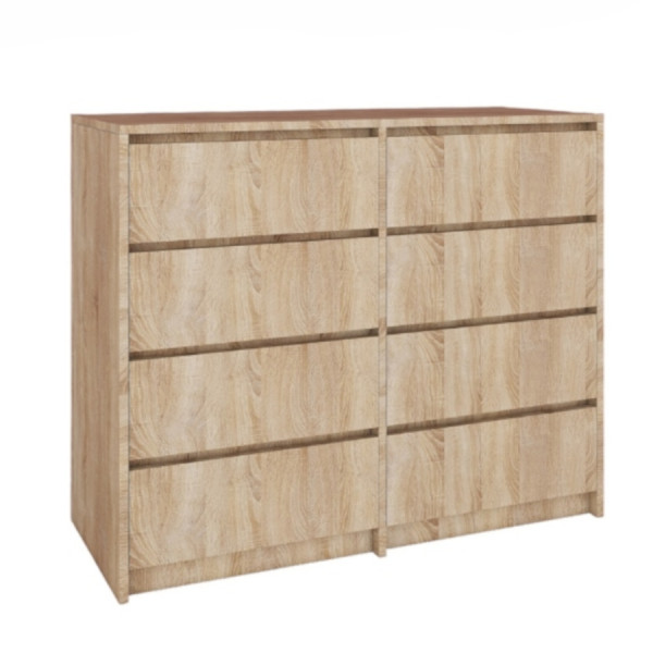 Komoda z 8 szufladami nowoczesna pojemna do sypialni salonu Dąb Craft Złoty 854045
