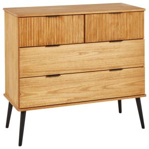 Komoda z czteroma szufladami jasne drewno 438231