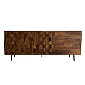 Komoda z Drewna Sheesham 175 cm Szafka z Drzwiami i Szufladami Loft 756178