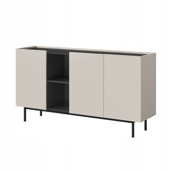 Komoda z drzwiami uchylnymi Noel 3D 165 Kaszmir / Czarna 708553