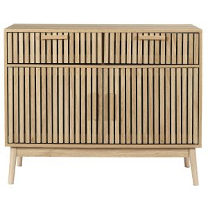 KOMODA Z LAMELAMI Klaus mdf i drewno 2 SZUFLADY I 2 SZAFKI 395317 KOMODA Z LAMELAMI Klaus mdf i drewno 2 SZUFLADY I 2 SZAFKI 395317