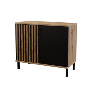 Komoda z lamelowanym frontem NEVADA 100cm Dąb Wotan + Czarny 330204 Komoda z lamelowanym frontem NEVADA 100cm Dąb Wotan + Czarny 330204
