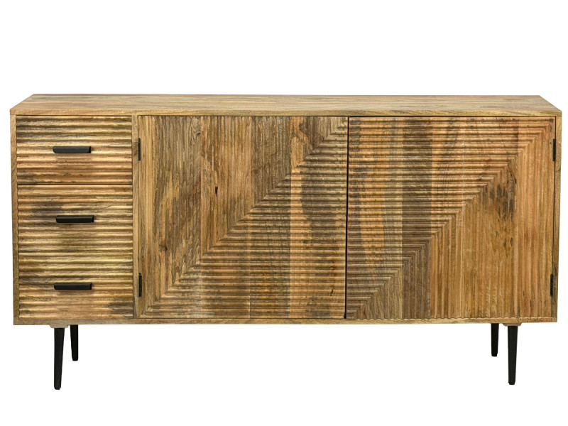 Komoda z litego drewna 160cm Szafka stojąca z drzwiami i szufladami 965391