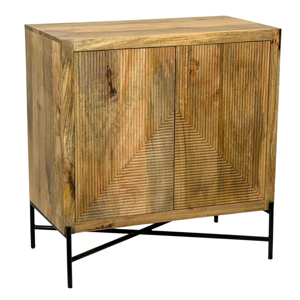 Komoda z litego drewna 91x96cm Szafka stojąca do przedpokoju z drzwiami 965261
