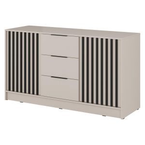 Komoda z ozdobnymi lamelami Nelly 3D kaszmirowa z szufladami 642832 Komoda z ozdobnymi lamelami Nelly 3D kaszmirowa z szufladami 642832