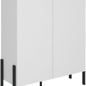 Komoda z półkami 114 cm do salonu JUKON biała 754549 Komoda z półkami 114 cm do salonu JUKON biała 754549