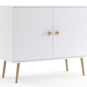 Komoda z półkami boho – Biała mat 184659 Komoda z półkami boho – Biała mat 184659