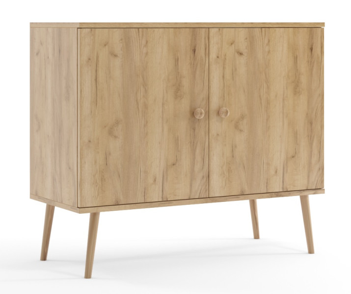 Komoda z półkami boho - Dąb craft złoty 184661