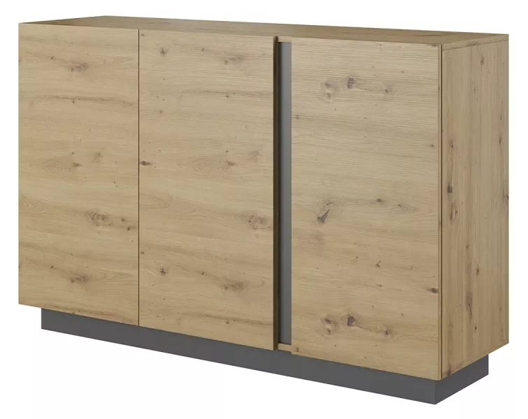 Komoda z półkami dąb artisan + grafit - Luvro 300954