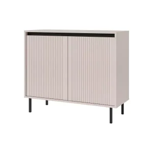 Komoda z ryflowanym frontem Yukashi 2F T812 beżowa 664595 Komoda z ryflowanym frontem Yukashi 2F T812 beżowa 664595