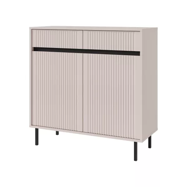 Komoda z ryflowanym frontem Yukashi 2F2S T822 beżowa 664620