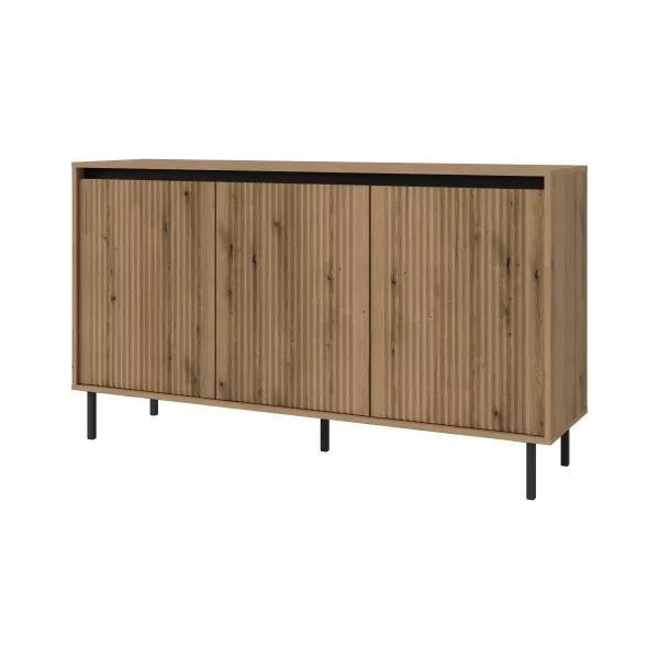 Komoda z ryflowanym frontem Yukashi 3F T813 dąb evoke 664593