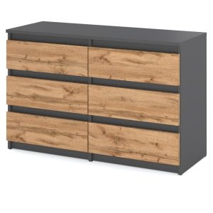 Komoda z szufladami 100cm hugo loft szafka rtv szary wotan 376305