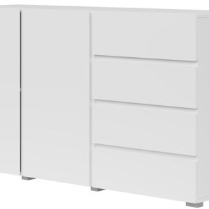 Komoda z szufladami 138 cm do salonu ASYMETRIC biała 1069345