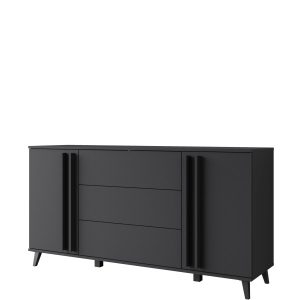 Komoda z szufladami 150 cm HOMELY czarny grafit 748206 Komoda z szufladami 150 cm HOMELY czarny grafit 748206