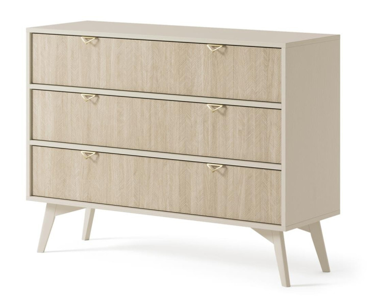 Komoda z szufladami 3S FIRR / beż piaskowy + jodełka skandi 326097
