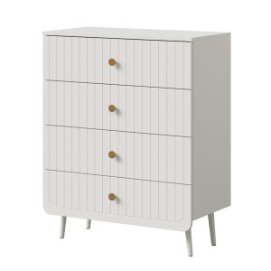 Komoda z szufladami Chloe 4S 80 Biała (2 kolory uchwytu) 806974 Komoda z szufladami Chloe 4S 80 Biała (2 kolory uchwytu) 806974