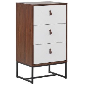 Komoda z szufladami ciemno drewno z białym 70332 Komoda z szufladami ciemno drewno z białym 70332