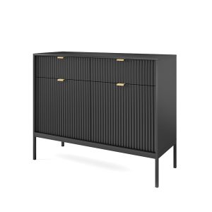 Komoda z szufladami Czarna Nova KSZ104 Czarne nogi 318274 Komoda z szufladami Czarna Nova KSZ104 Czarne nogi 318274