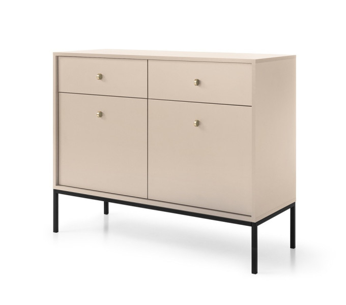 Komoda z szufladami czarny stelaż MOLLY 104 cm Beżowa 355293