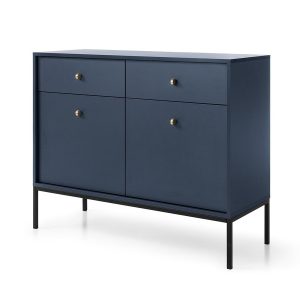 Komoda z szufladami czarny stelaż MOLLY 104 cm Granatowa 330298 Komoda z szufladami czarny stelaż MOLLY 104 cm Granatowa 330298
