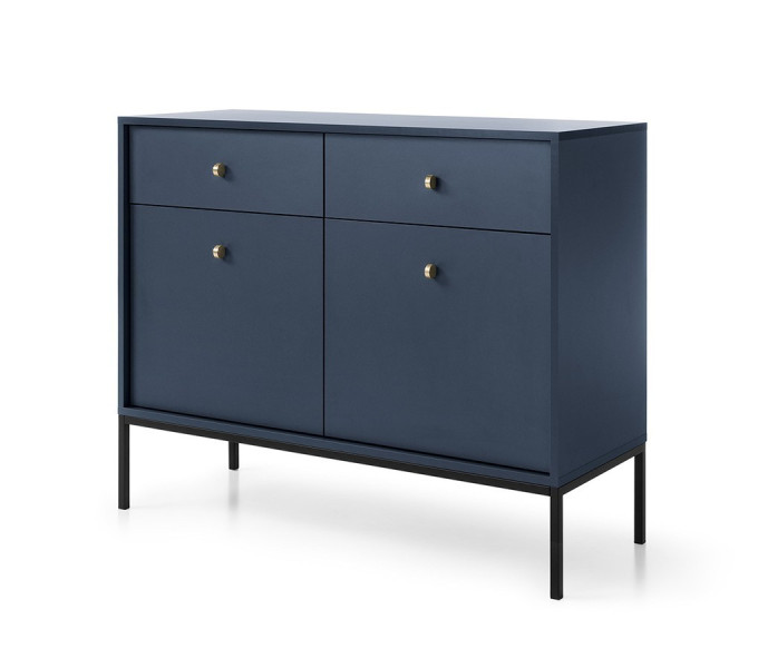 Komoda z szufladami czarny stelaż MOLLY 104 cm Granatowa 330298