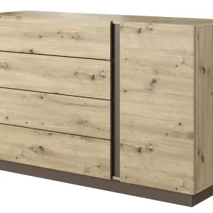 Komoda z szufladami dąb artisan + grafit – Naero 305267 Komoda z szufladami dąb artisan + grafit – Naero 305267