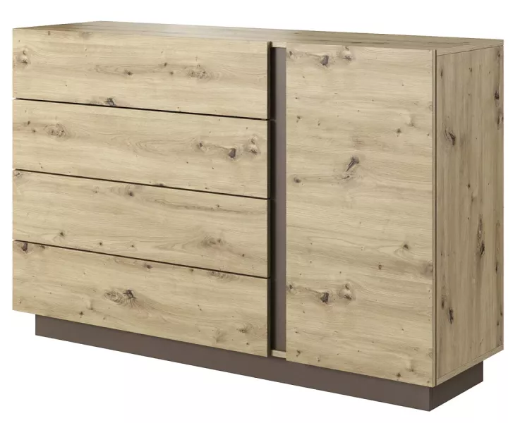 Komoda z szufladami dąb artisan + grafit - Naero 305267