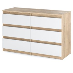 Komoda z szufladami dąb sonoma biały hugo szafka rtv 100cm 376346 Komoda z szufladami dąb sonoma biały hugo szafka rtv 100cm 376346