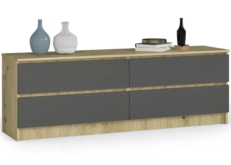 Komoda z szufladami do salonu dąb artisan + grafit - Zyero 692222