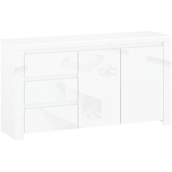 Komoda z Szufladami do Salonu FLARE 156 cm Biały Połysk 318990