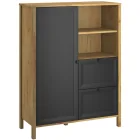 Komoda z Szufladami do Salonu NORIA 92 cm Dąb craft złoty/czarny Loft 312362 Komoda z Szufladami do Salonu NORIA 92 cm Dąb craft złoty/czarny Loft 312362