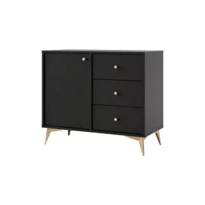 Komoda z szufladami do salonu Sakai 1 1F 3S T814 Czarny 748665 Komoda z szufladami do salonu Sakai 1 1F 3S T814 Czarny 748665