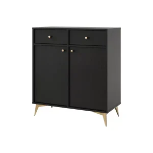 Komoda z szufladami do salonu Sakai 1 2F 2S T826 Czarny 748710 Komoda z szufladami do salonu Sakai 1 2F 2S T826 Czarny 748710