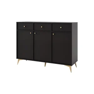 Komoda z szufladami do salonu Sakai 1 3F 3S T827 Czarny 748705 Komoda z szufladami do salonu Sakai 1 3F 3S T827 Czarny 748705