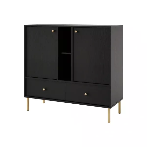 Komoda z szufladami do salonu Sakai 2 2F 2S T825 Czarny 748695