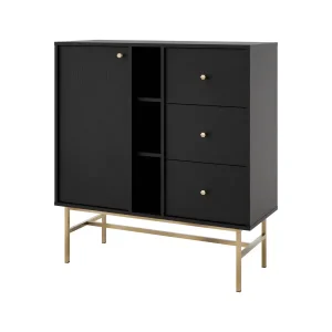 Komoda z szufladami do salonu Sakai 3 1F 3S T824 Czarny 748713 Komoda z szufladami do salonu Sakai 3 1F 3S T824 Czarny 748713