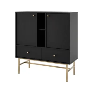 Komoda z szufladami do salonu Sakai 3 2F 2S T825 Czarny 748691 Komoda z szufladami do salonu Sakai 3 2F 2S T825 Czarny 748691