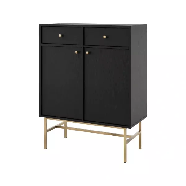 Komoda z szufladami do salonu Sakai 3 2F 2S T826 Czarny 748686