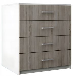 Komoda z szufladami do sypialni salonu Lana Biała Dąb Sonoma 771720 Komoda z szufladami do sypialni salonu Lana Biała Dąb Sonoma 771720