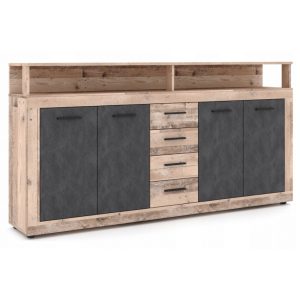Komoda z Szufladami Duża Do Salonu Przedpokoju Dąb Grafit BLAGO XXL 190 cm 940174 Komoda z Szufladami Duża Do Salonu Przedpokoju Dąb Grafit BLAGO XXL 190 cm 940174