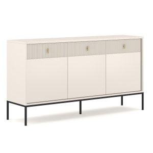Komoda z Szufladami Duża Do Salonu Sypialni Ryflowana Kaszmir MARCOS 154 cm 345953 Komoda z Szufladami Duża Do Salonu Sypialni Ryflowana Kaszmir MARCOS 154 cm 345953