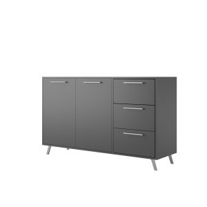 Komoda z szufladami i srebrnymi uchwytami BALL / grafit 401058 Komoda z szufladami i srebrnymi uchwytami BALL / grafit 401058