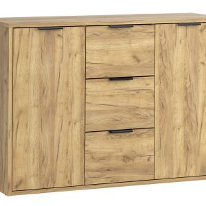 Komoda z szufladami i szafkami do salonu i sypialni Dąb Craft Linea 110 963416 Komoda z szufladami i szafkami do salonu i sypialni Dąb Craft Linea 110 963416